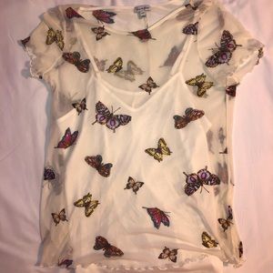 Cute Mesh Butterfly Shirt